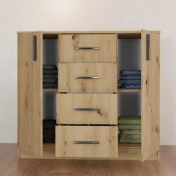 Garnero Arredamenti Comò 100x91h cm 2 ante con cassetti moderno Marian Rovere Rustico