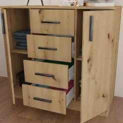 Garnero Arredamenti Comò 100x91h cm 2 ante con cassetti moderno Marian Rovere Rustico