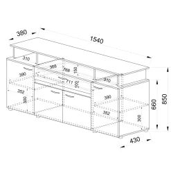 Garnero Arredamenti Comò 154x85h cm 4 ante moderno in Pippo Rovere Rustico Sale