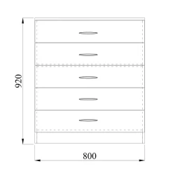 Garnero Arredamenti Comò 80x92h cm 5 cassetti moderno sonoma Saviano Rovere Online