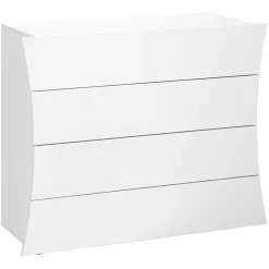 Garnero Arredamenti Comò 98x82h cm 4 cassetti moderno bianco lucido Neve