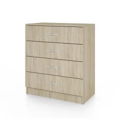 Garnero Arredamenti Comò 80x91h cm 4 cassetti moderno Cavour Gihome® Rovere Online