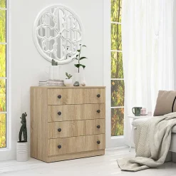 Garnero Arredamenti Comò 70x73h cm 4 cassetti moderno rovere sonoma Estelle Discount