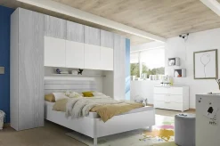 Garnero Arredamenti Comò 104x80h cm 3 cassetti moderno bianco artico Enjoy Bianco Opaco - Grigio