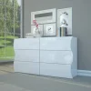 Garnero Arredamenti Comò 155x82h cm 6 cassetti moderno bianco lucido Sea Gihome® New