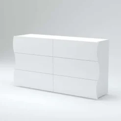 Garnero Arredamenti Comò 155x82h cm 6 cassetti moderno bianco lucido Sea Gihome® New