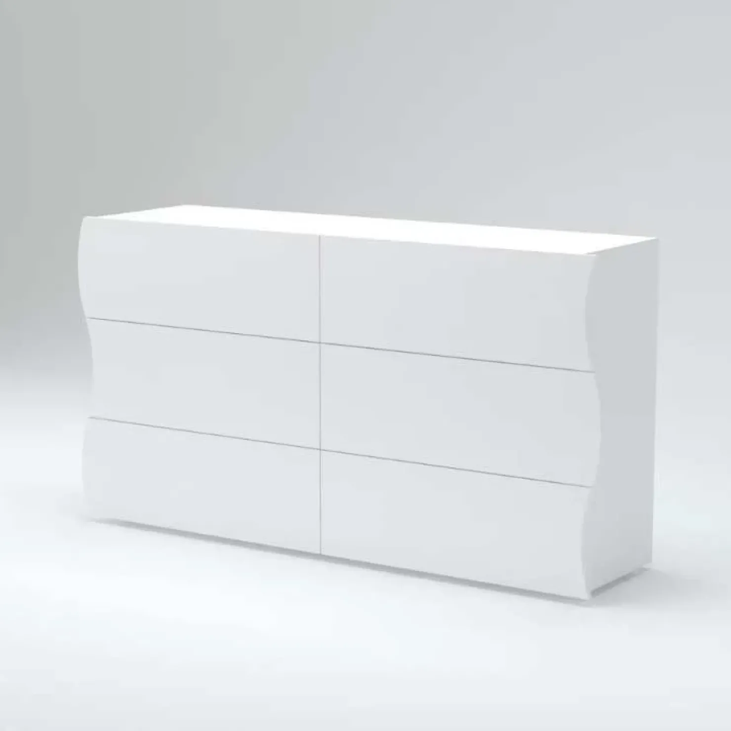 Garnero Arredamenti Comò 155x82h cm 6 cassetti moderno bianco lucido Sea Gihome® New