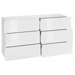 Garnero Arredamenti Comò 155x82h cm 6 cassetti moderno bianco lucido Sea Gihome® New