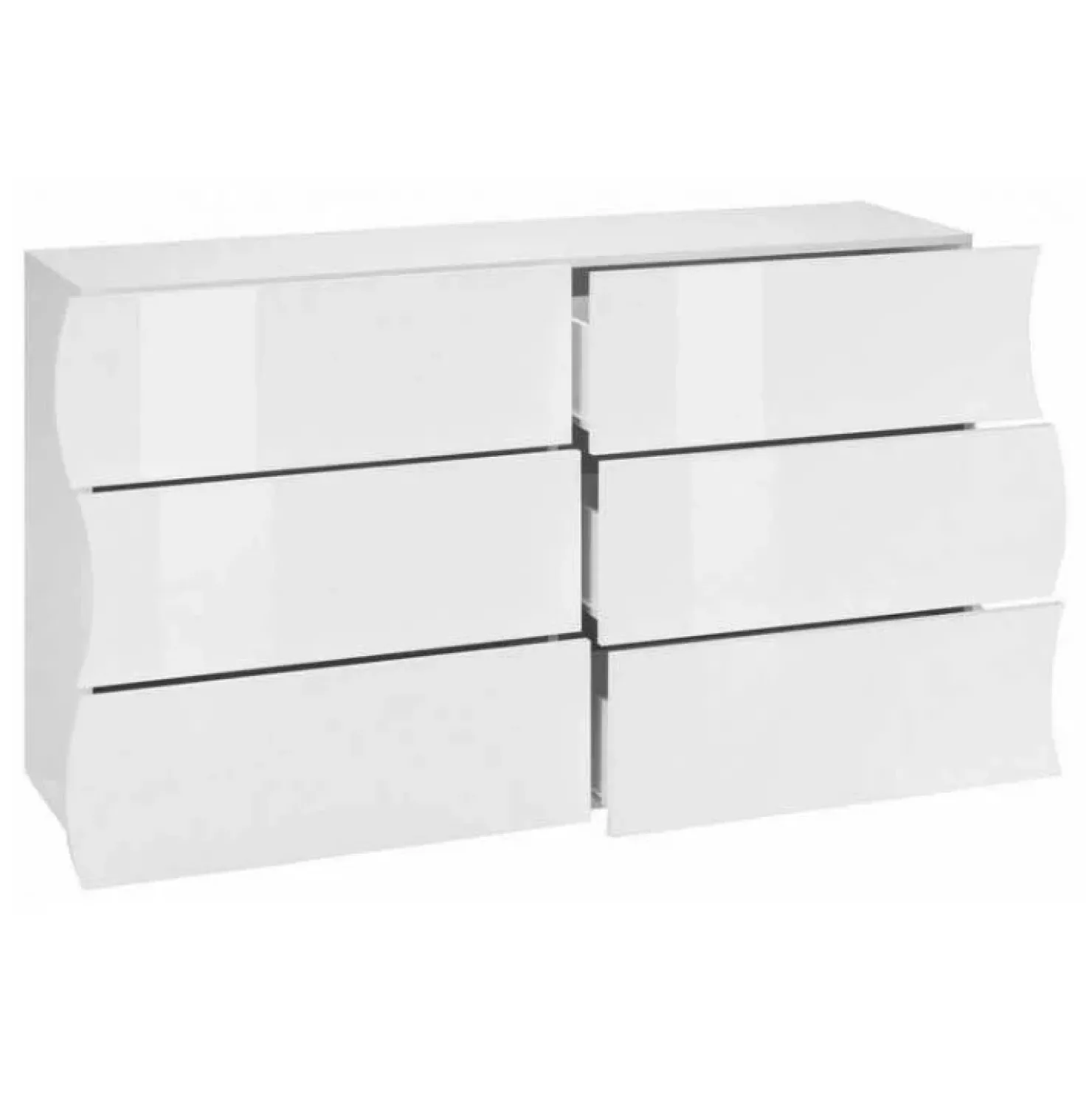 Garnero Arredamenti Comò 155x82h cm 6 cassetti moderno bianco lucido Sea Gihome® New