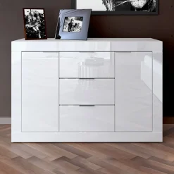 Garnero Arredamenti Comò 120x80h cm moderno bianco lucido Alina Sale