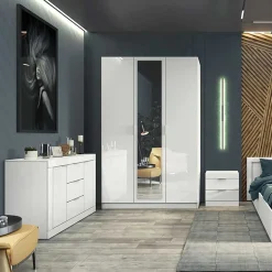 Garnero Arredamenti Comò 120x80h cm moderno bianco lucido Alina Sale