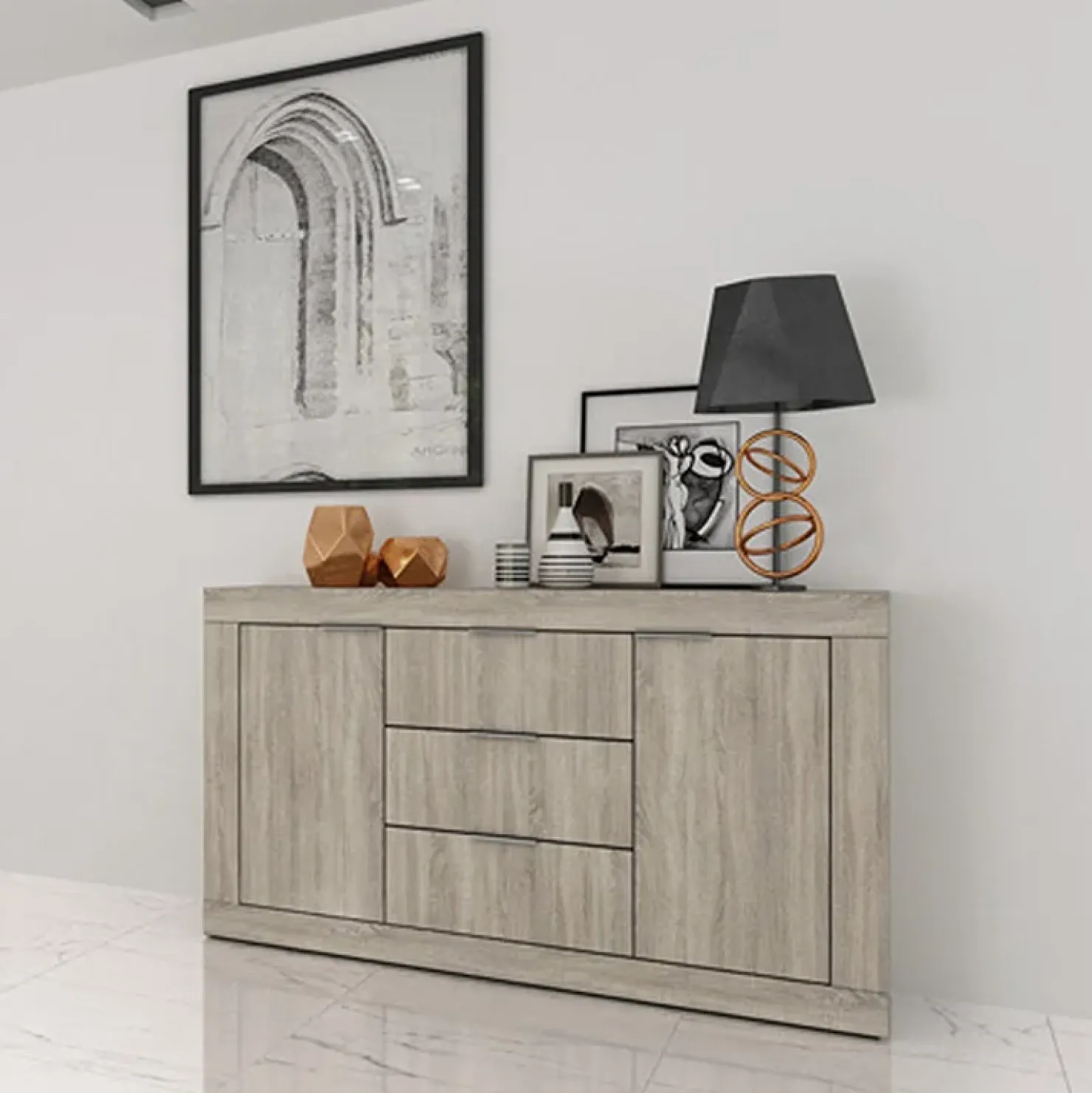 Garnero Arredamenti Comò 120x80h cm moderno rovere sonoma Vincenzo Online