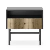 Garnero Arredamenti Comodino con 1 cassetto 55x52h cm moderno nero rovere cannettato Iulia Best