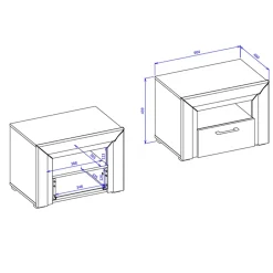 Garnero Arredamenti Comodino moderno 1 cassetto 60x44cm nero oro Benz Sale
