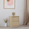 Garnero Arredamenti Comodino moderno 47x40h cm 2 cassetti rovere Funny Clearance