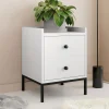 Garnero Arredamenti Comodino 40x47h cm 2 cassetti design moderno bianco Pollon New