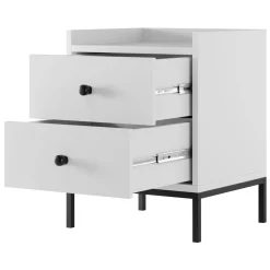 Garnero Arredamenti Comodino 40x47h cm 2 cassetti design moderno bianco Pollon New