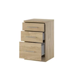 Garnero Arredamenti Comodino 37x63h cm 3 cassetti design Dogliani Rovere New