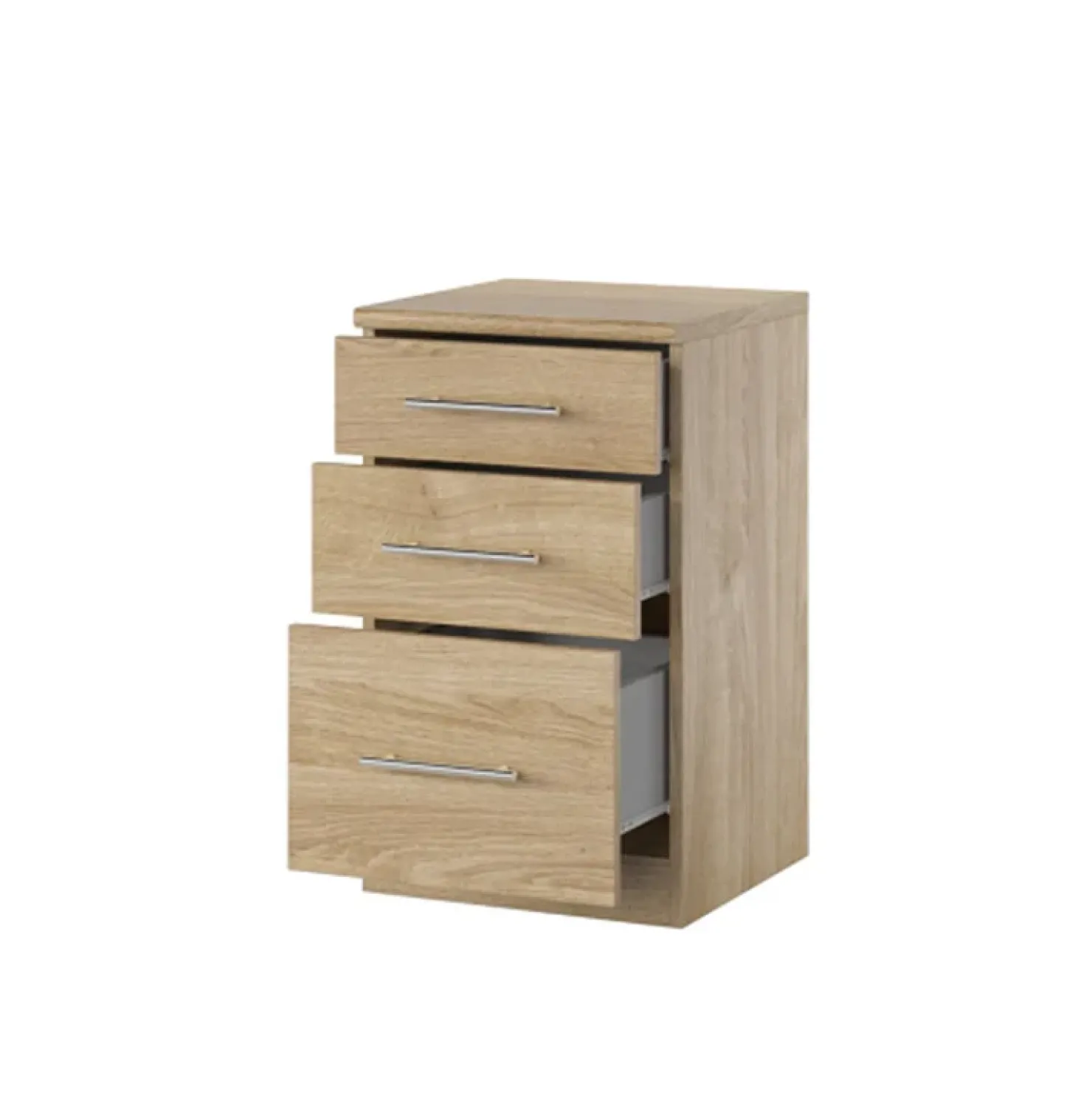 Garnero Arredamenti Comodino 37x63h cm 3 cassetti design Dogliani Rovere New