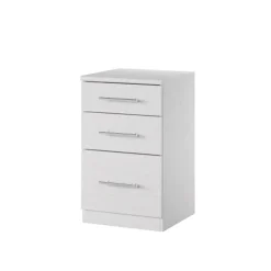 Garnero Arredamenti Comodino 37x63h cm 3 cassetti design Dogliani Bianco Frassinato Best