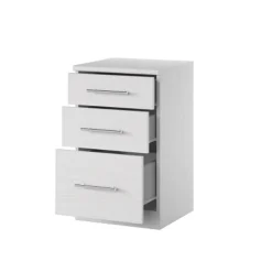 Garnero Arredamenti Comodino 37x63h cm 3 cassetti design Dogliani Bianco Frassinato Best