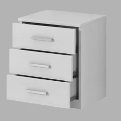 Garnero Arredamenti Comodino 46x56h cm 3 cassetti moderno pino bianco Cortina Online