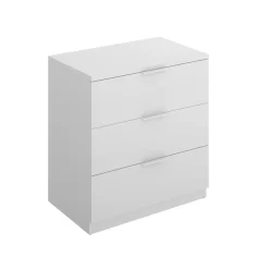 Garnero Arredamenti Comodino 50x58h cm 3 cassetti moderno bianco opaco Manuel