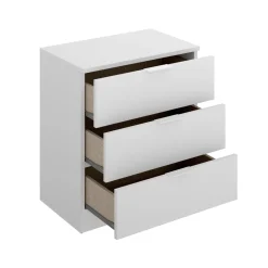 Garnero Arredamenti Comodino 50x58h cm 3 cassetti moderno bianco opaco Manuel