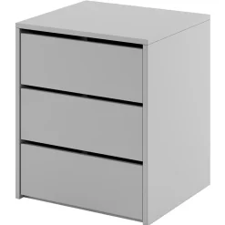Garnero Arredamenti Comodino 50x60h cm 3 cassetti Ombra Grigio Discount