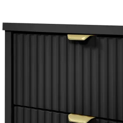 Garnero Arredamenti Comodino 35x40h cm 2 cassetti cannettato nero Athena Nero Opaco Online