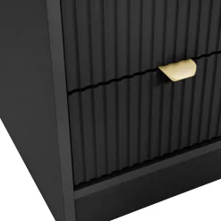 Garnero Arredamenti Comodino 35x40h cm 2 cassetti cannettato nero Athena Nero Opaco Online