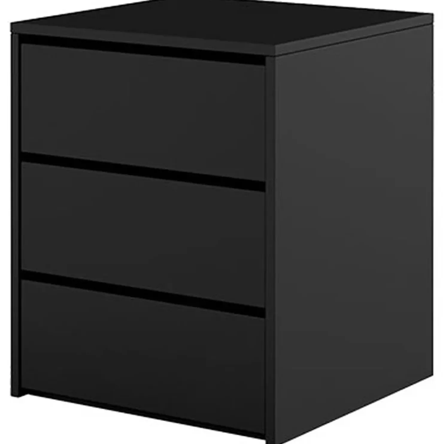 Garnero Arredamenti Comodino 50x60h cm 3 cassetti nero Ombra Nero Opaco