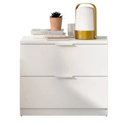 Garnero Arredamenti Comodino 46x50h cm 2 cassetti bianco opaco Manuel New