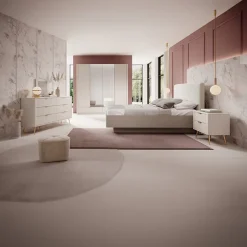 Garnero Arredamenti Comodino 63x55h cm 2 cassetti cannettato Ramis Beige Sale