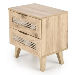 Garnero Arredamenti Comodino 50x52h cm 2 cassetti moderno rovere Sombra Sale