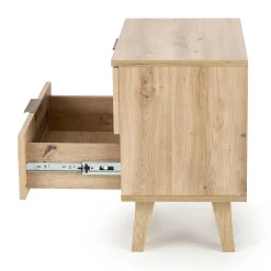 Garnero Arredamenti Comodino 50x52h cm 2 cassetti moderno rovere Sombra Sale