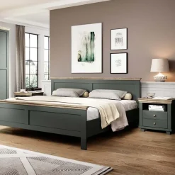 Garnero Arredamenti Comodino 52x54h cm 2 cassetti moderno quercia Texel Verde New