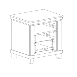 Garnero Arredamenti Comodino 52x54h cm 2 cassetti moderno quercia Texel Verde New