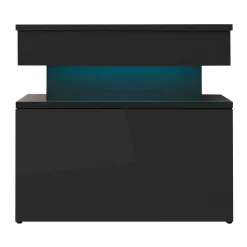 Garnero Arredamenti Comodino 55x51h cm 1 cassetto con LED nero Lumus Nero Lucido Clearance