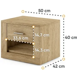 Garnero Arredamenti Comodino 50x40h cm 1 cassetto Ombra Rovere Outlet