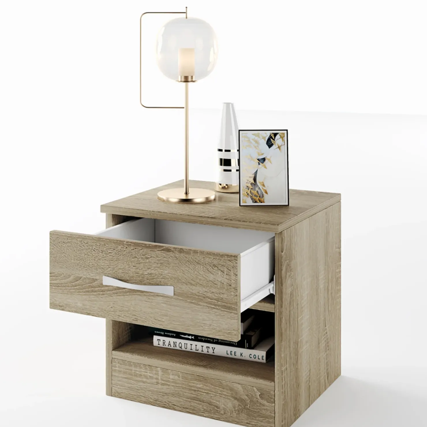 Garnero Arredamenti Comodino 40x41h cm 1 cassetto sonoma Selvaggia Gihome® Rovere Best