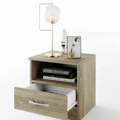 Garnero Arredamenti Comodino 40x41h cm 1 cassetto sonoma Selvaggia Gihome® Rovere Best