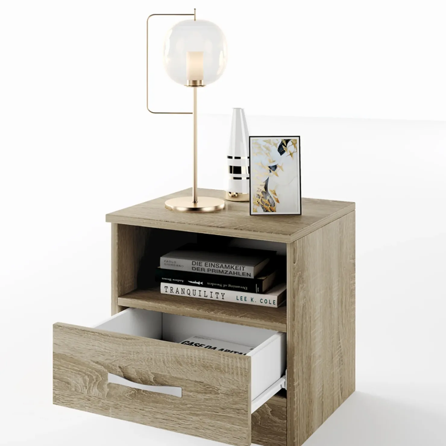 Garnero Arredamenti Comodino 40x41h cm 1 cassetto sonoma Selvaggia Gihome® Rovere Best