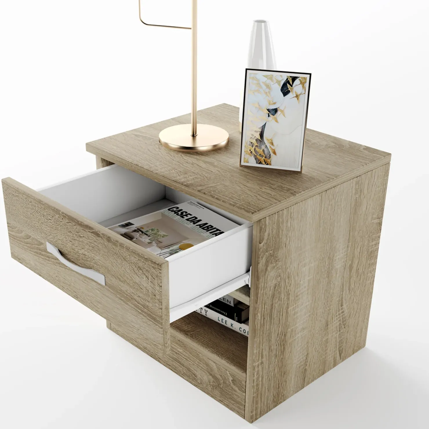 Garnero Arredamenti Comodino 40x41h cm 1 cassetto sonoma Selvaggia Gihome® Rovere Best