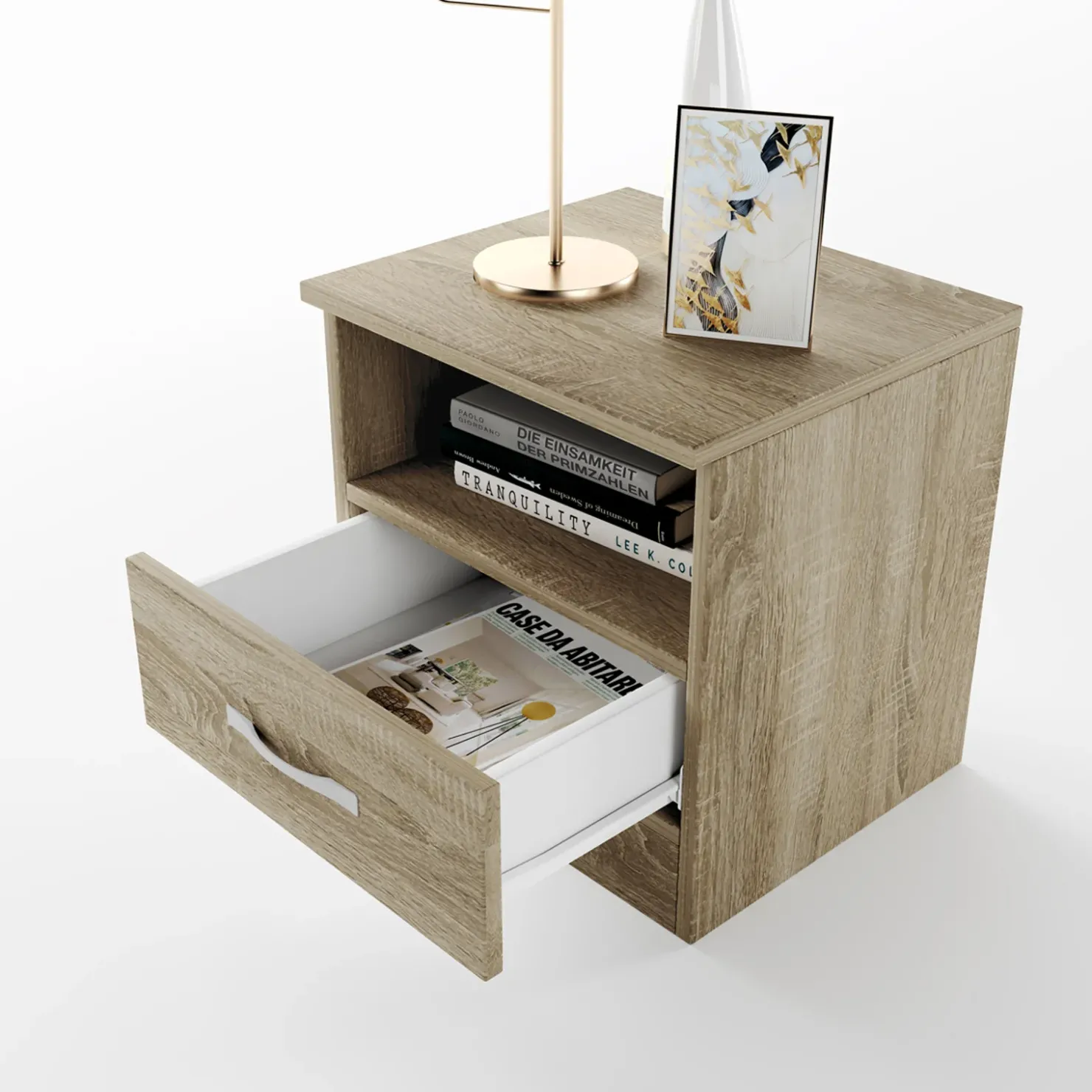 Garnero Arredamenti Comodino 40x41h cm 1 cassetto sonoma Selvaggia Gihome® Rovere Best