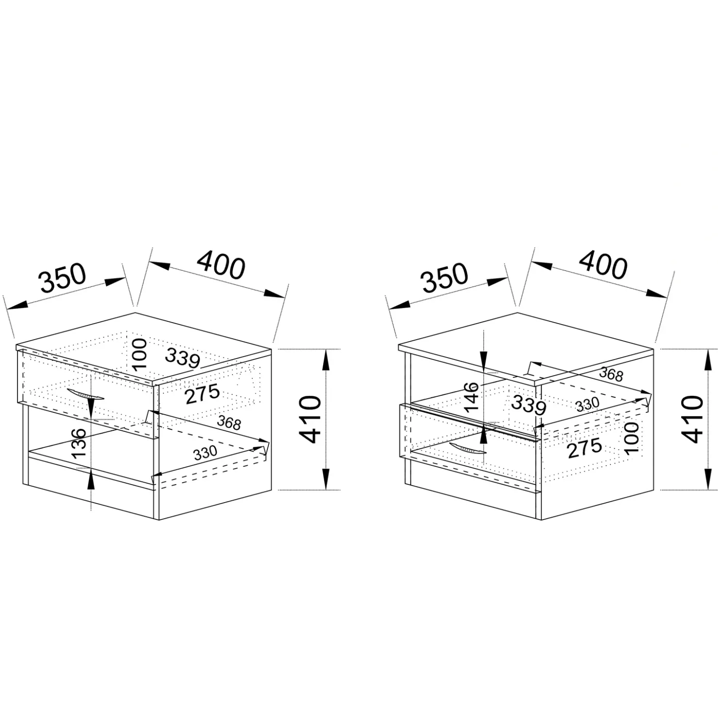 Garnero Arredamenti Comodino 40x41h cm 1 cassetto sonoma Selvaggia Gihome® Rovere Best