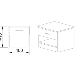 Garnero Arredamenti Comodino 40x41h cm 1 cassetto sonoma Selvaggia Gihome® Rovere Best
