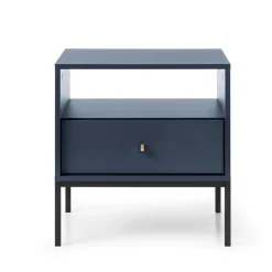Garnero Arredamenti Comodino 54x56h cm 1 cassetto moderno notte Glory Blu Discount