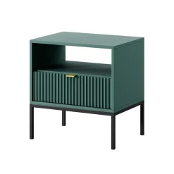 Garnero Arredamenti Comodino 54x56h cm 1 cassetto moderno Alisa Verde Sale