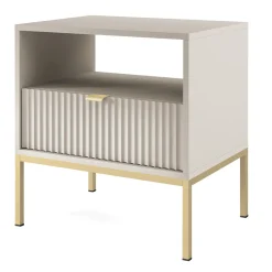 Garnero Arredamenti Comodino 54x56h cm 1 cassetto moderno Alisa Beige Hot